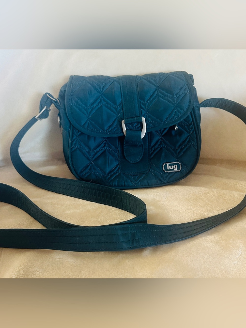 lug Quilted Crossbody Bag in Teal